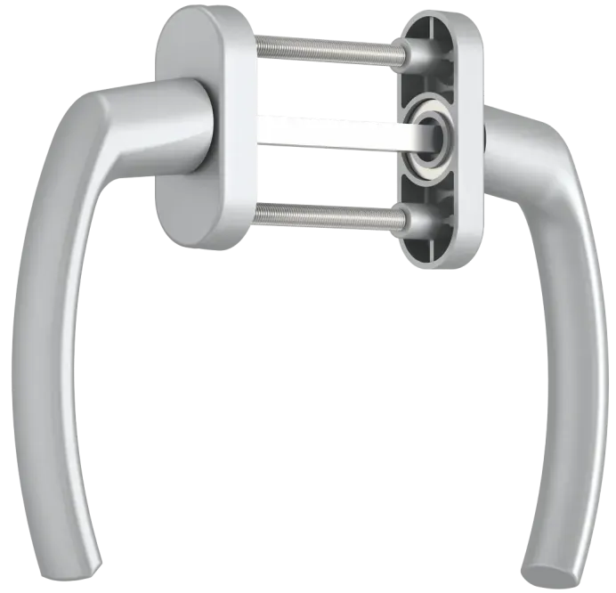 Mâner dublu (interior-exterior) pentru balcon asimmetric
